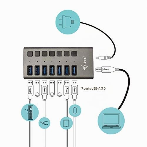 i-tec-hub-usb-3-0-aliment-7-ports-avec-interrupteurs-et-alimentation-36w image 5