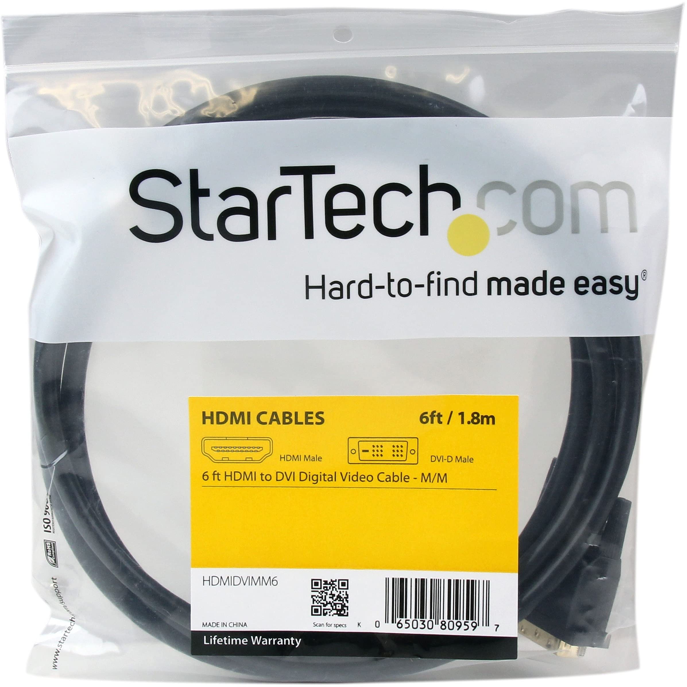 startech-com-hdmidvimm6-c-ble-hdmi-vers-dvi-d-m-m-1-8-m image 6