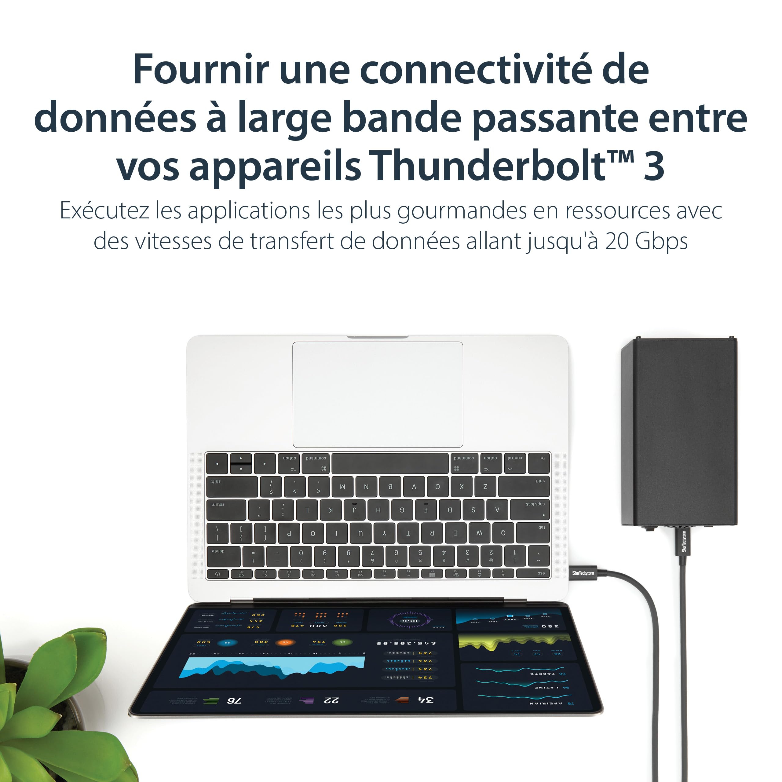 startech-com-tblt3mm1m-c-ble-thunderbolt-3-passif-1-m-20-gbps-100w-pd-4k-noir image 2