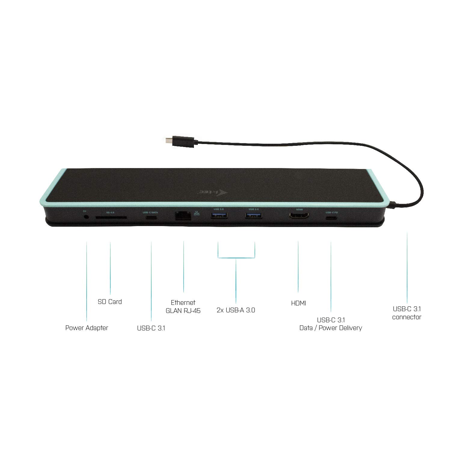 i-tec-station-d-accueil-usb-c-4k-m-tal-low-profile-hdmi-displayport-vga-ethernet image 2