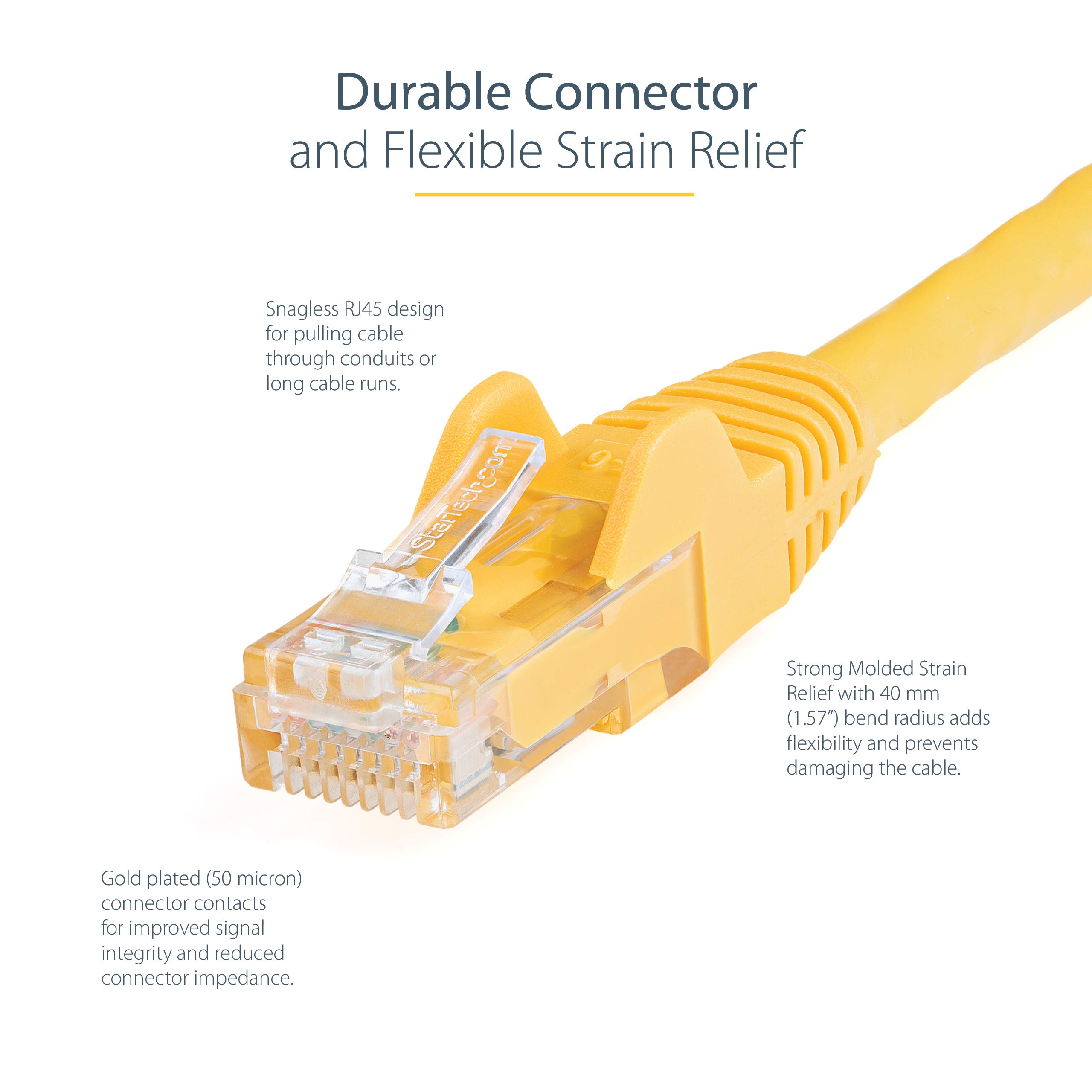 startech-com-c-ble-r-seau-cat6-utp-2-1-m-jaune-10-gb-poe-etl image 3