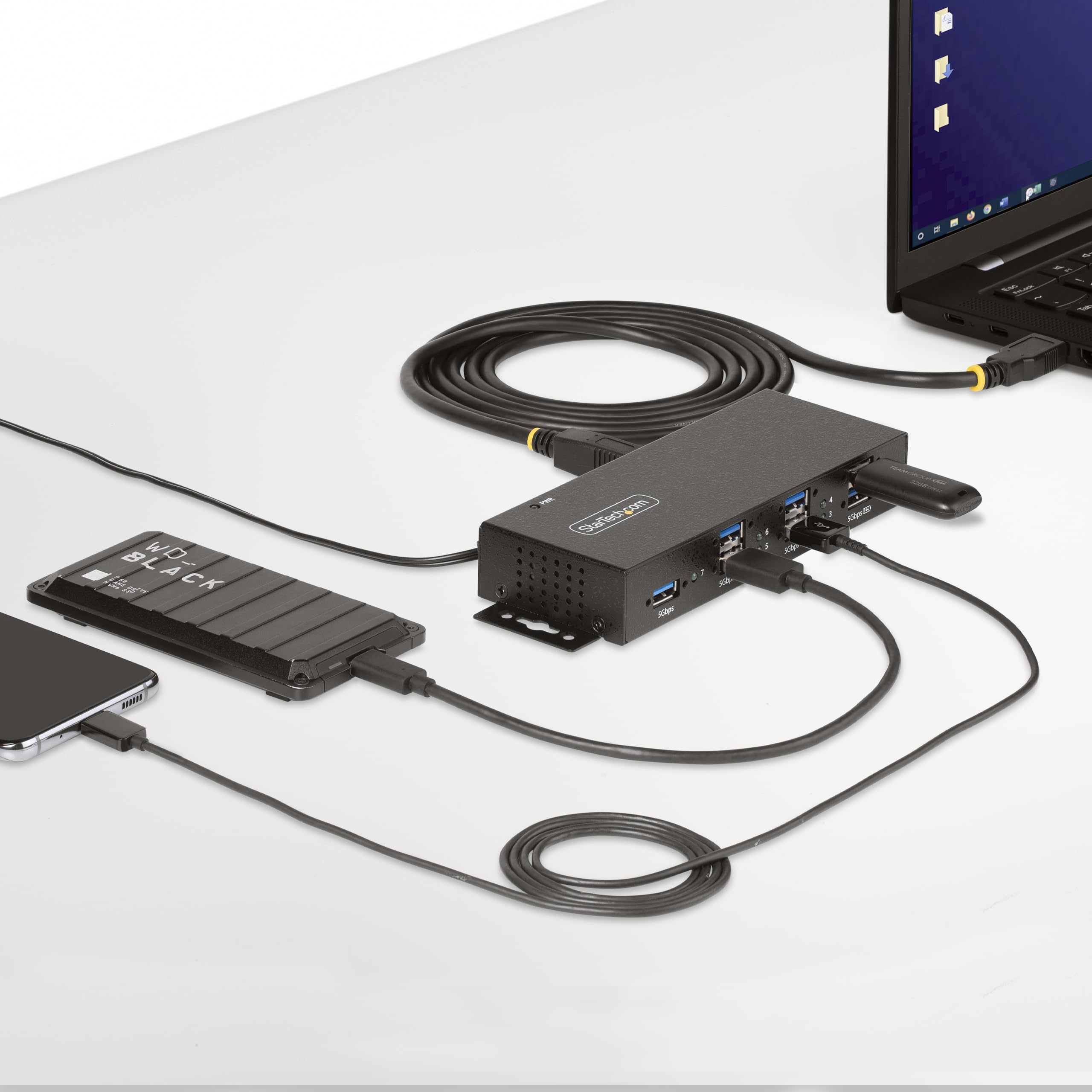 startech-com-hub-usb-g-r-7-ports-usb-a-5gbps-esd-m-tal-5g7aindrm-usb-a-hub image 7