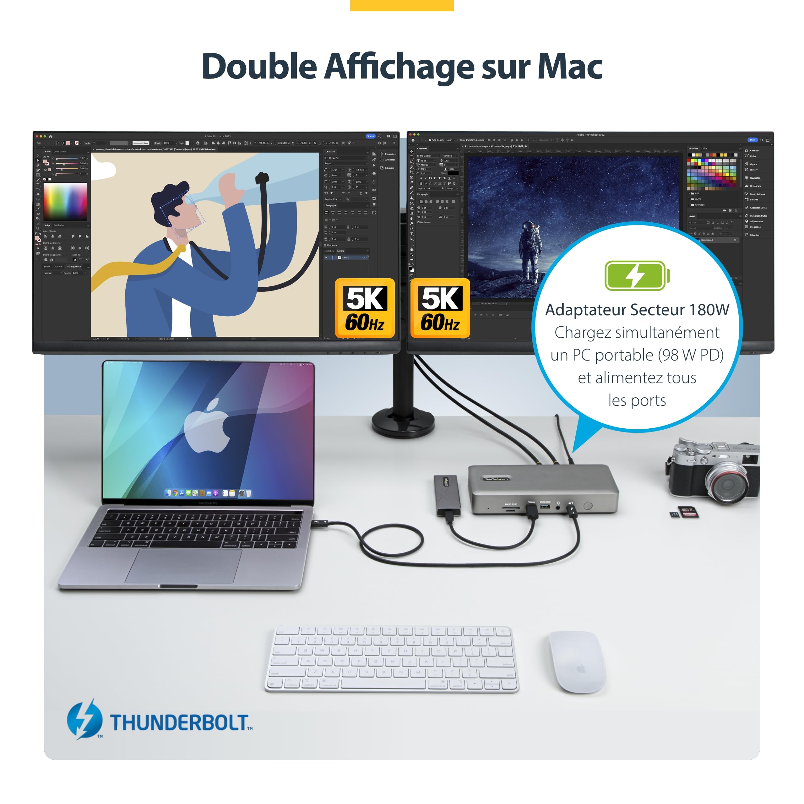 startech-com-st12mhdlan-series-station-d-accueil-thunderbolt-4-usb4-16-ports-qua image 3