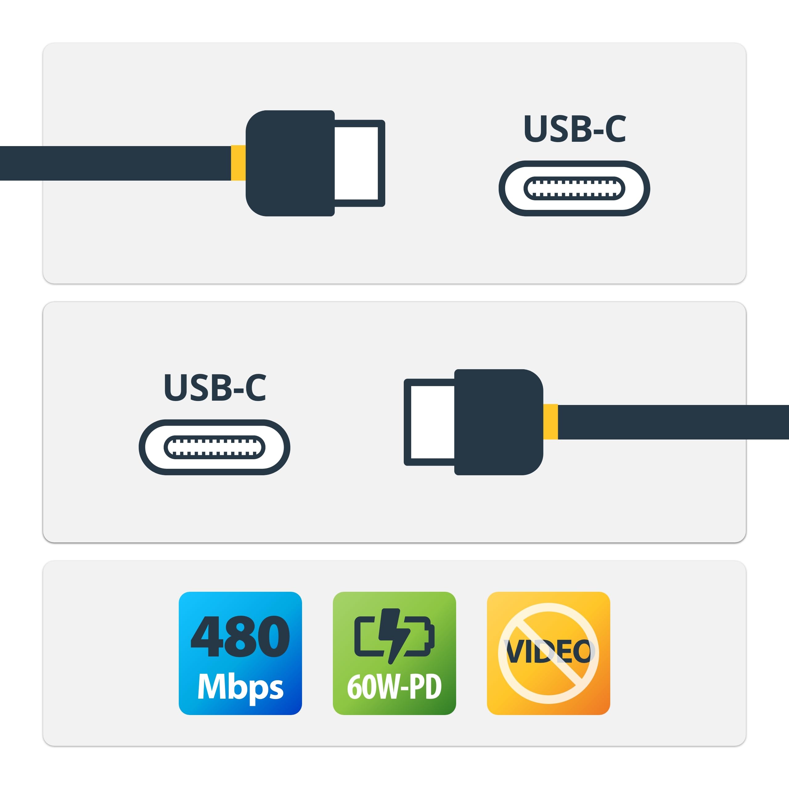 startech-com-c-ble-usb-c-vers-usb-c-1-m-60w-usb-2-0-noir image 5
