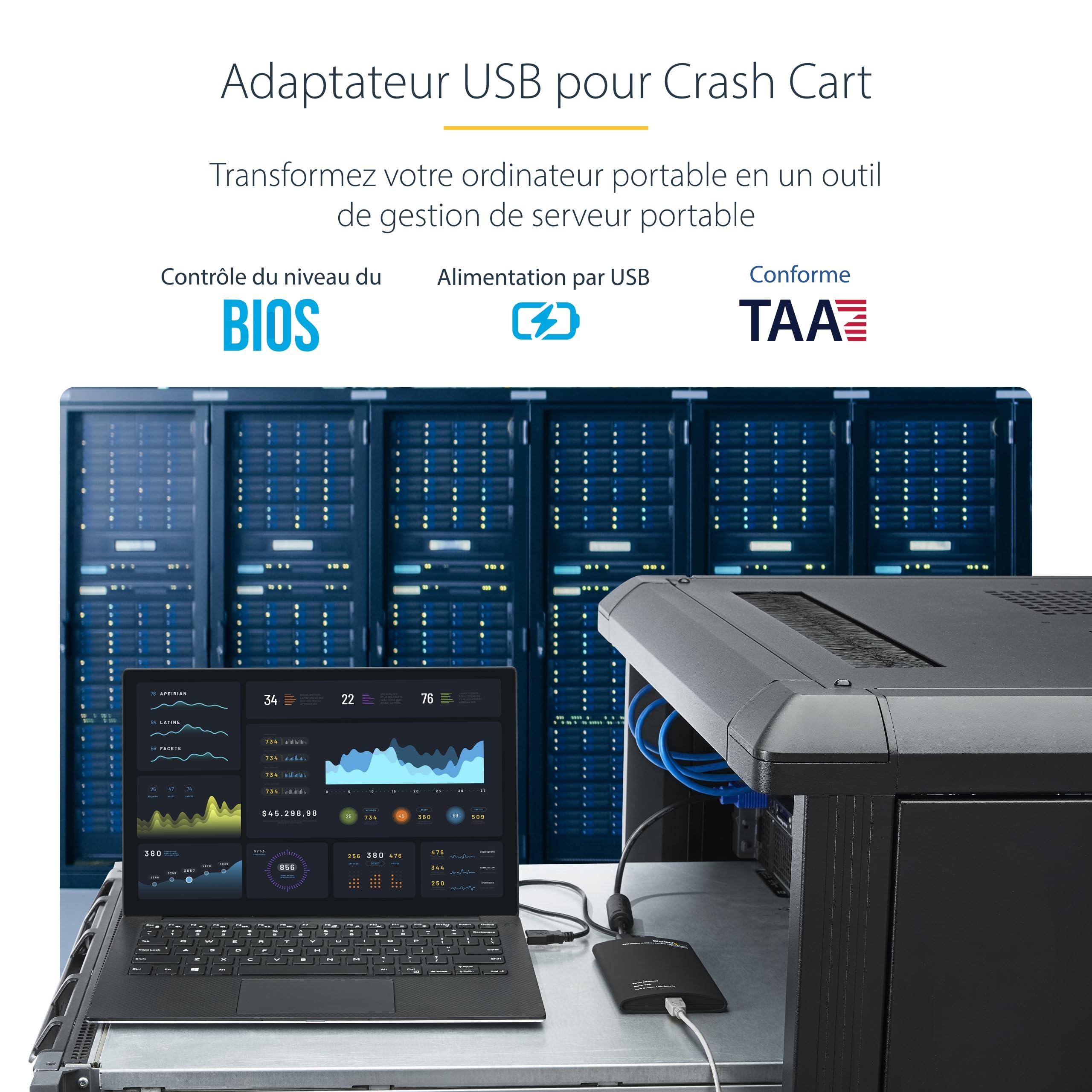startech-com-notecons01-adaptateur-crash-cart-portable-usb-vers-vga-pour-serveur image 2
