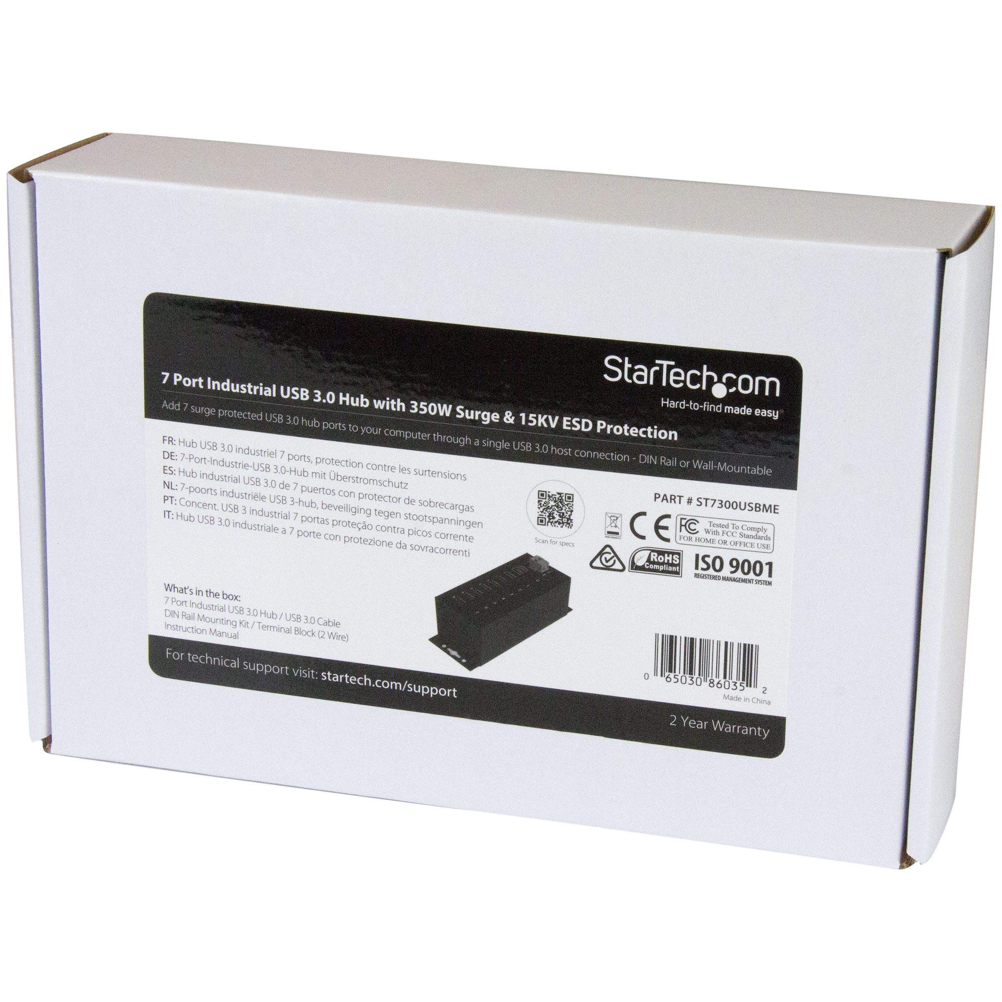 startech-com-hub-industriel-usb-3-0-7-ports-5gbps-hb30a7ame-m-tal-esd image 6
