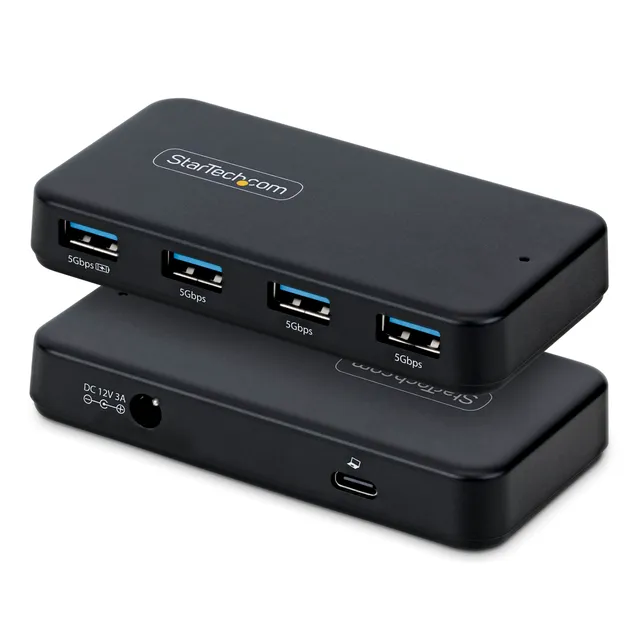 startech-com-hub-usb-a-4-ports-5-gbps-avec-charge-bc-1-2-et-adaptateur-24w-c-ble image 1