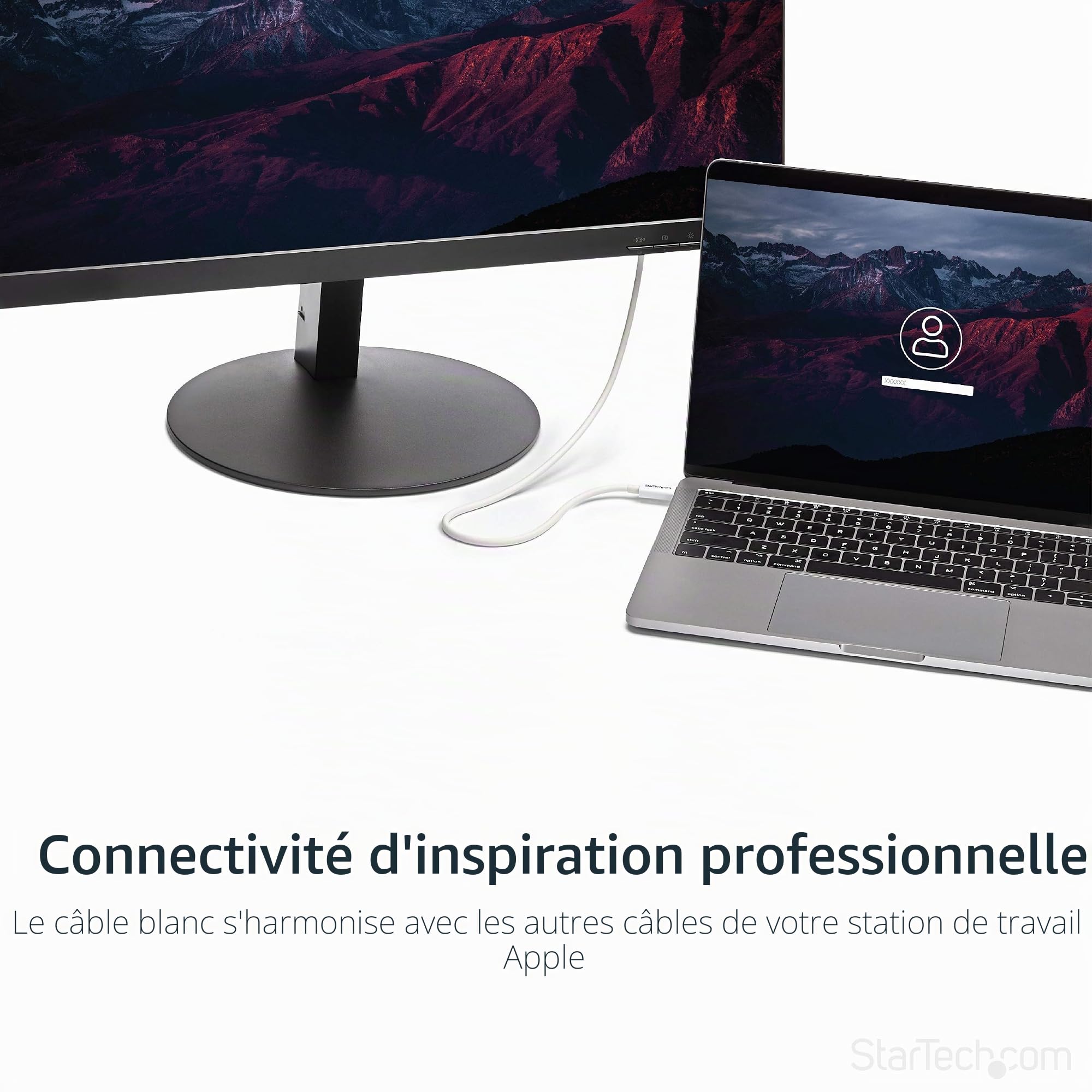 startech-com-c-ble-thunderbolt-3-passif-0-5m-40gbps-100w-blanc image 4