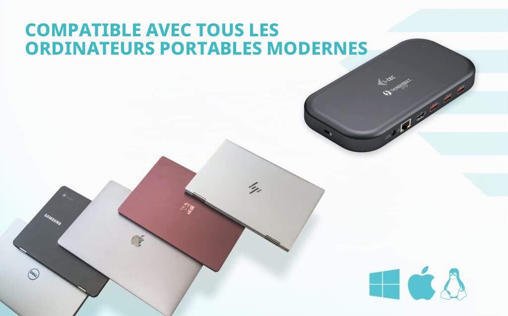 i-tec-station-d-accueil-thunderbolt-3-usb-c-2x-4k-60w-hdmi-glan-sd image 3