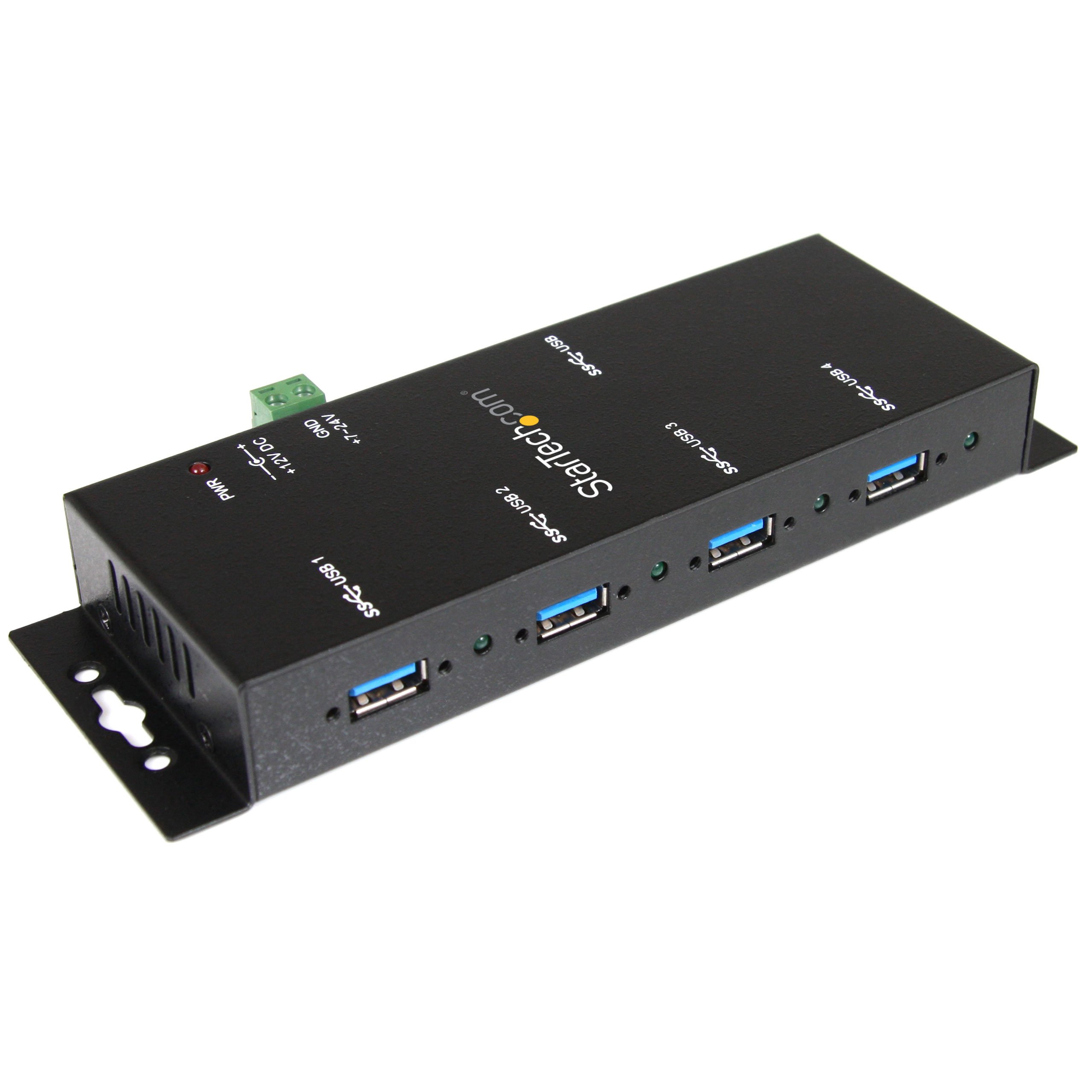 startech-com-st4300usbm-hub-industriel-usb-3-0-4-ports-m-tal-montable image 1
