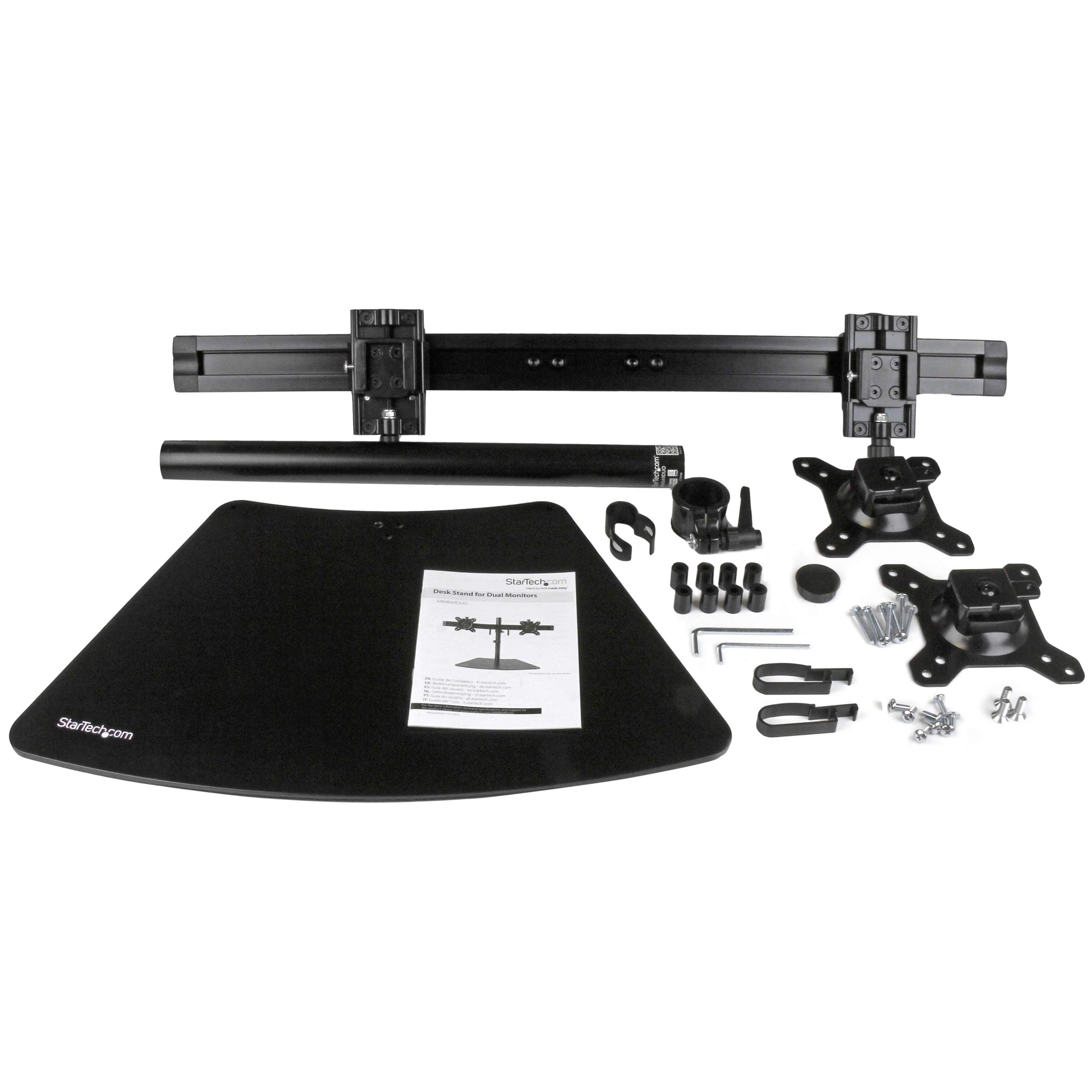 startech-com-support-2-crans-12-24-vesa-noir-base-autoportante-armbarduo image 7
