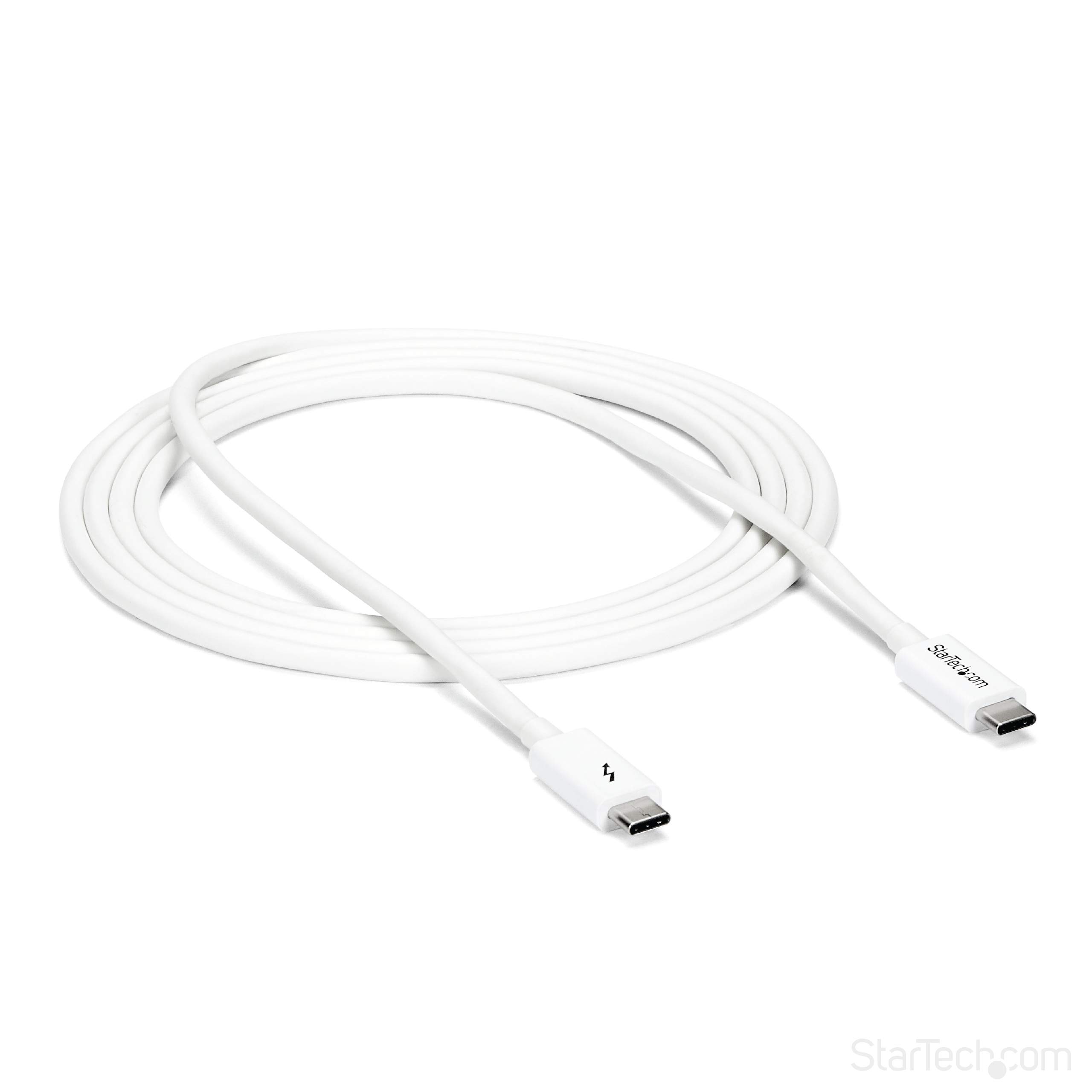 startech-com-c-ble-thunderbolt-3-passif-2-m-20-gbps-100w-pd-4k-usb-c-blanc image 1