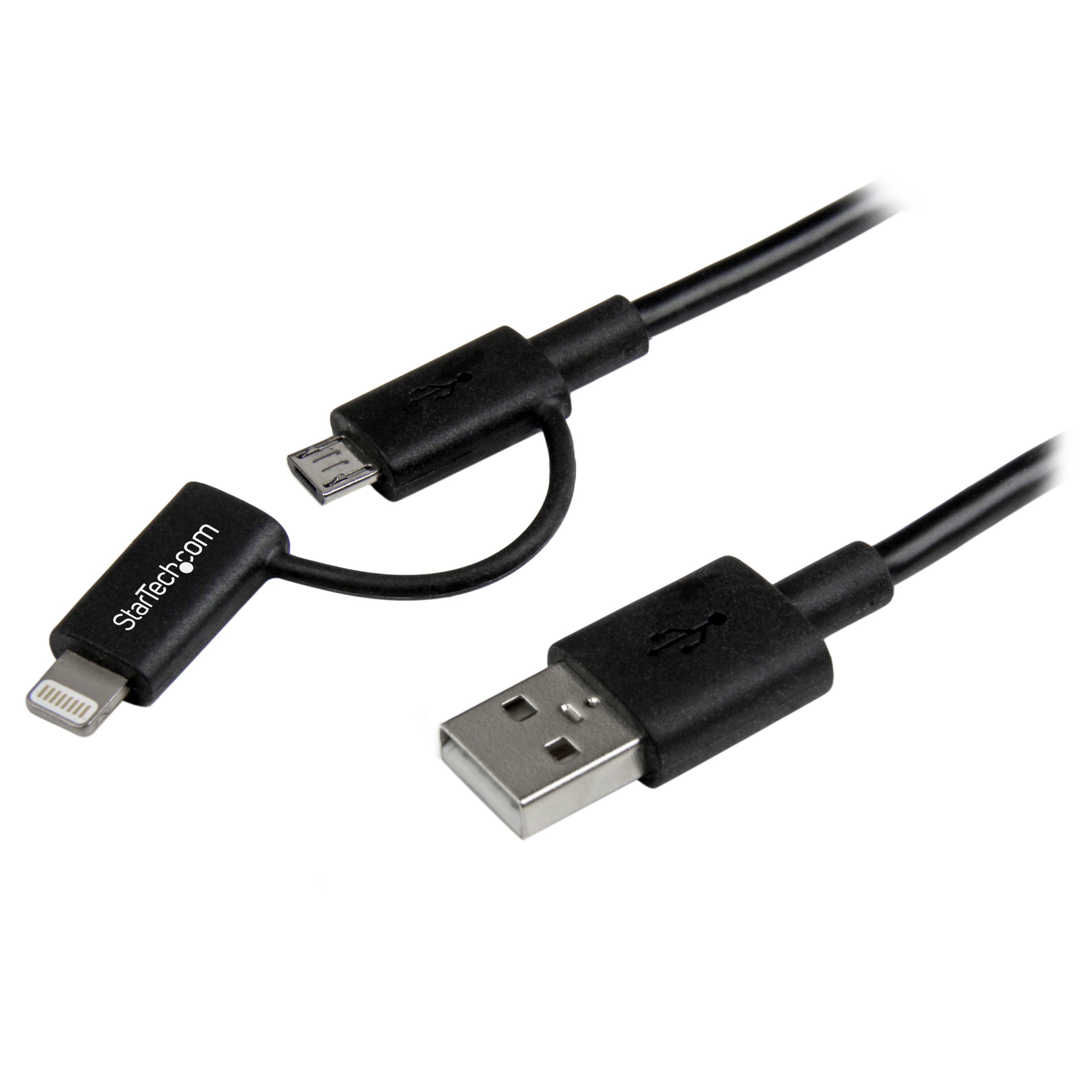 startech-com-c-ble-lightning-8-broches-micro-usb-vers-usb-1-m-charge-et-synchron image 1