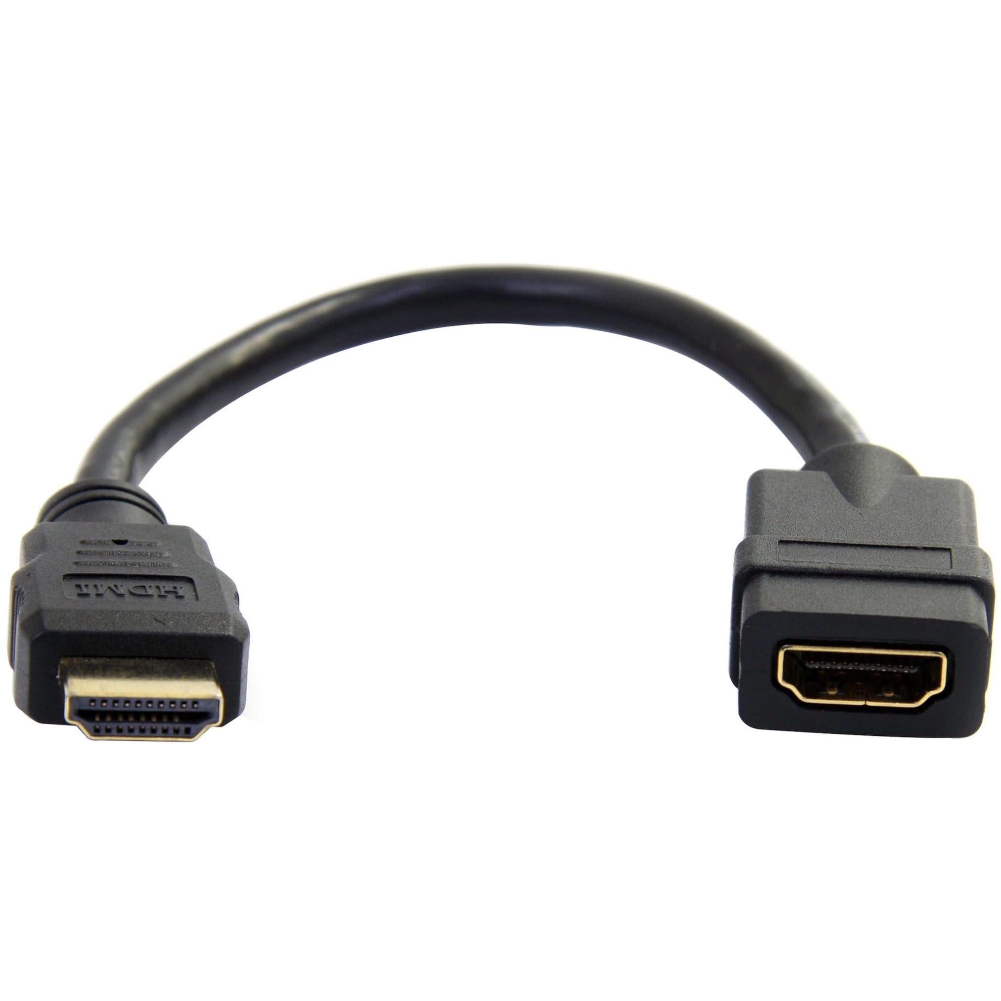 startech-com-rallonge-hdmi-15-2-cm-4k-30hz-m-le-vers-femelle-noire-hdmiextaa6in image 1