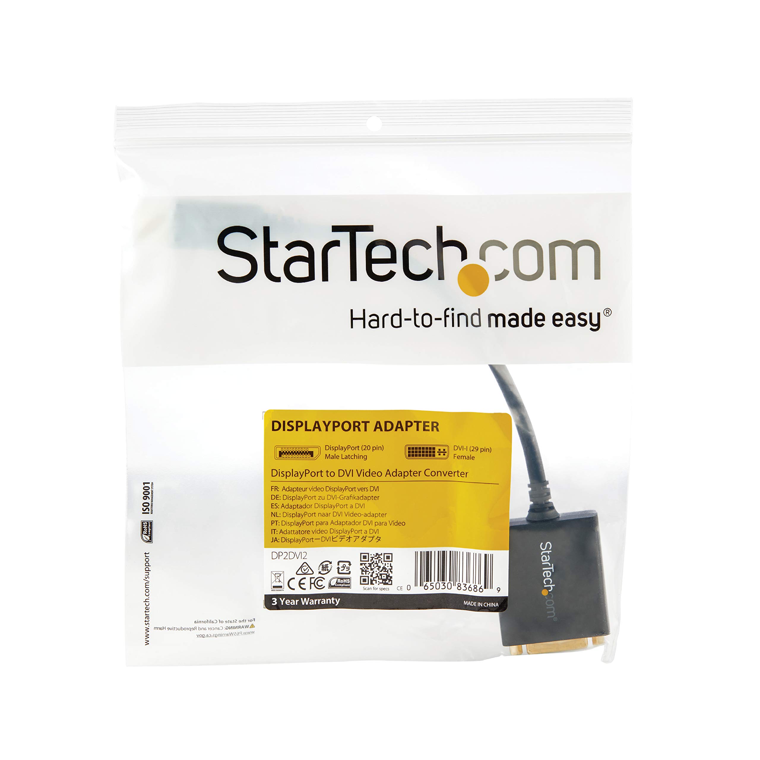 startech-com-dp2dvi2-adaptateur-displayport-vers-dvi-d-1920x1200-60hz image 6