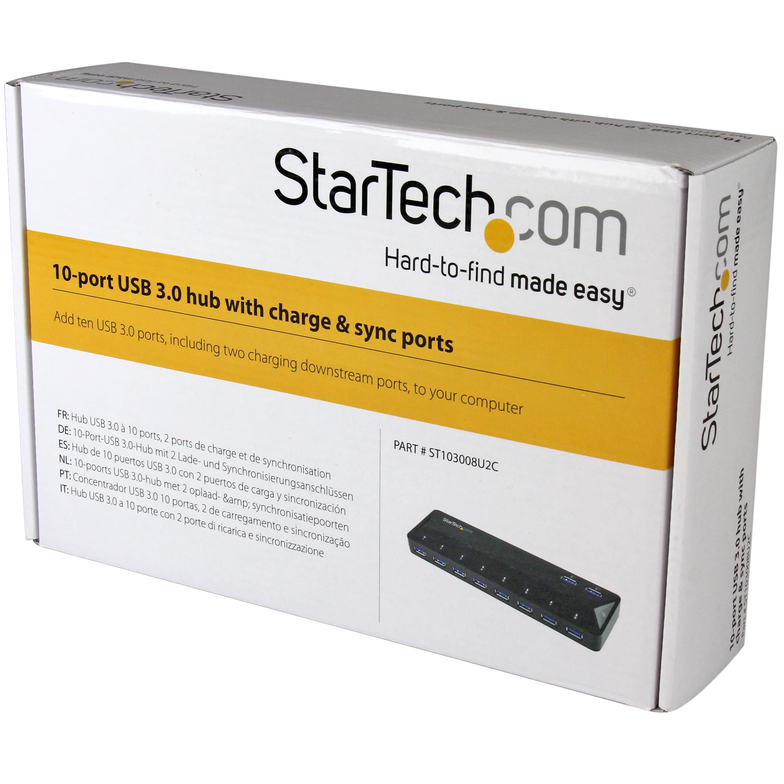 startech-com-hub-usb-a-10-ports-5gbps-st103008u2c-2-ports-charge-rapide image 5