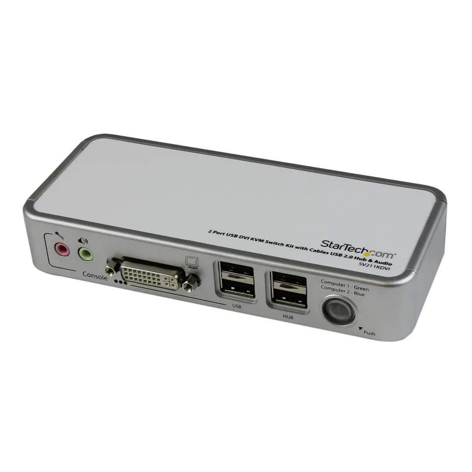 startech-com-sv211kdvieu-commutateur-kvm-dvi-usb-2-ports-avec-c-bles-blanc image 1