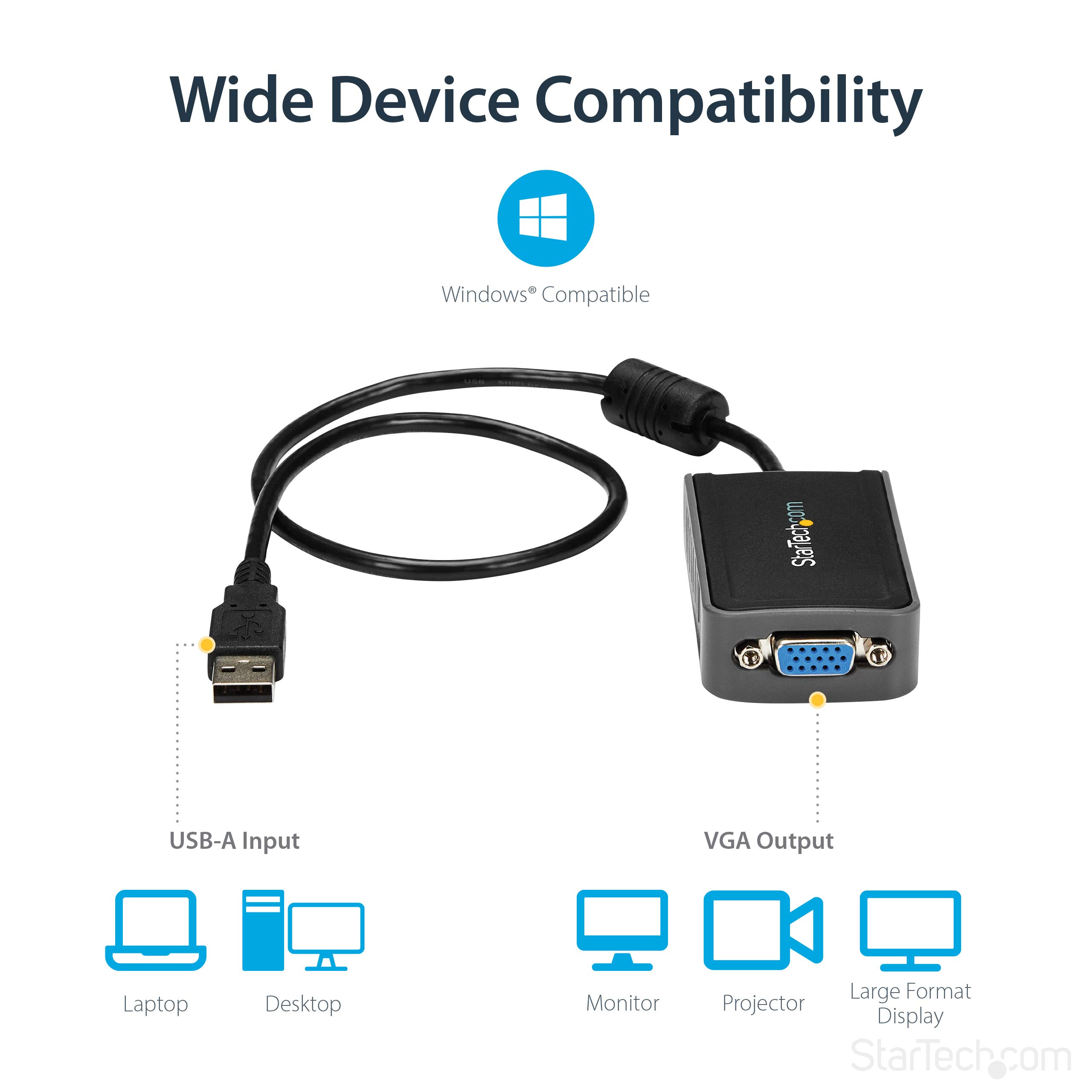 startech-adaptateur-usb-a-2-0-vers-vga-1440x900-46-cm-usb2vgae2 image 4