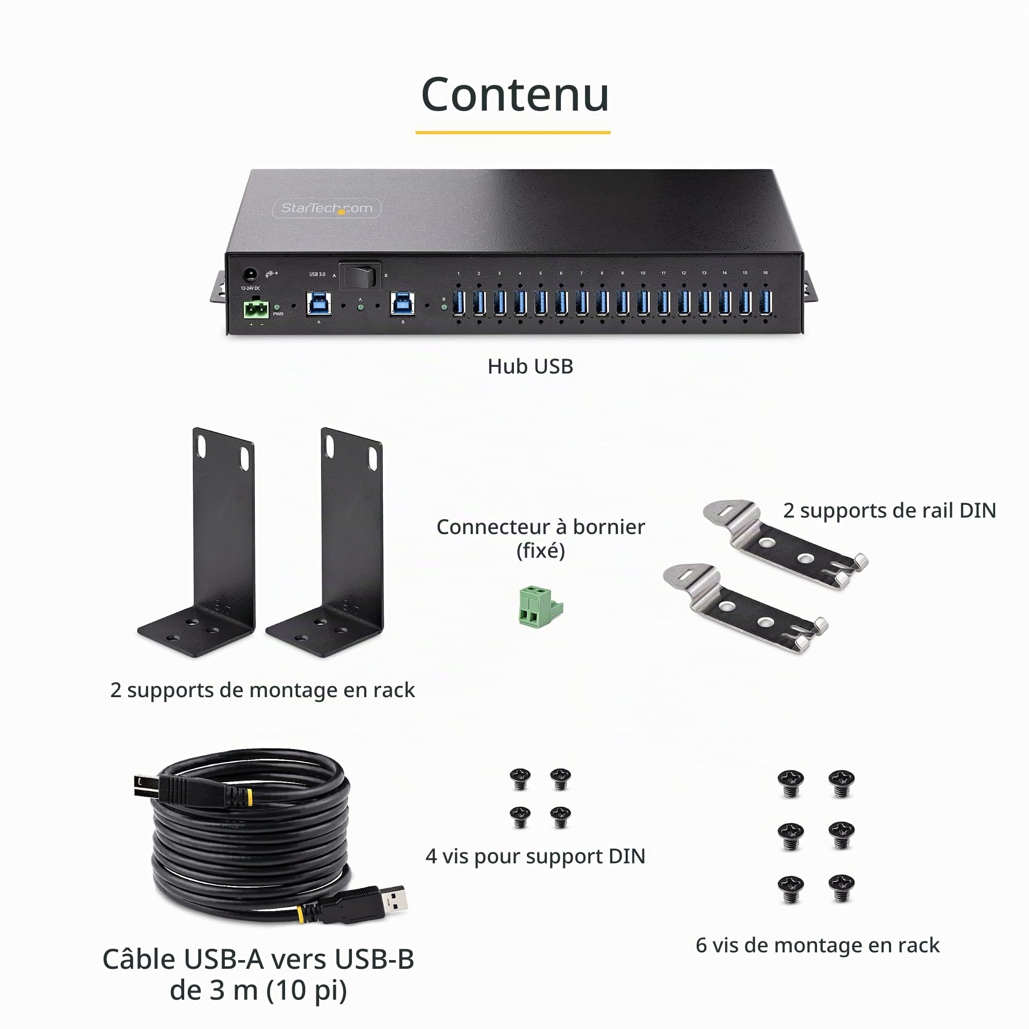 startech-com-hub-industriel-usb-3-0-16-ports-5gbps-esd-m-tal-5g16ainds-usb-a-hub image 5