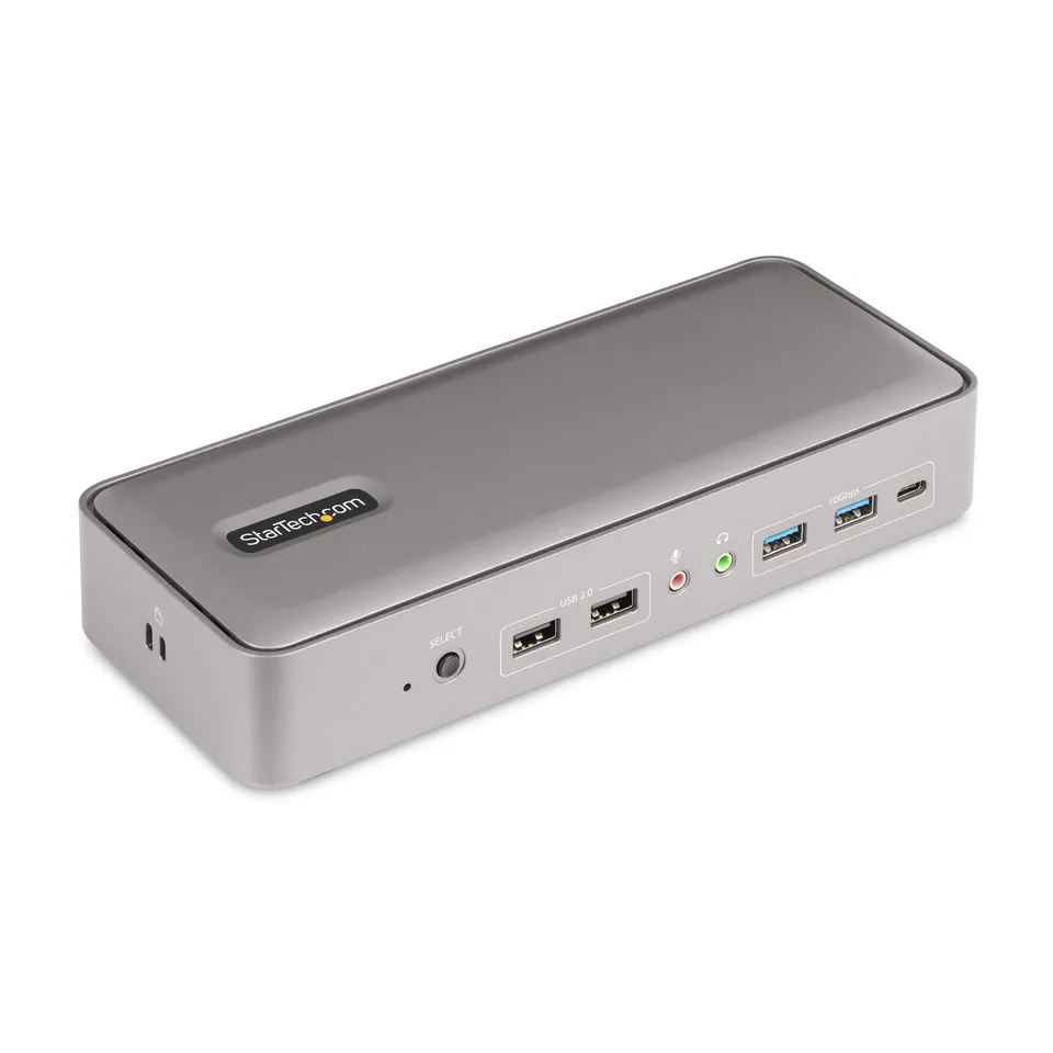 startech-com-dock-kvm-usb-c-2-pc-portables-double-displayport-4k-60hz-90w-gbe image 1