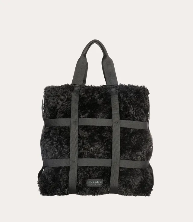 tucano-cage-tote-bag-sac-cabas-fausse-fourrure-rubans image 1
