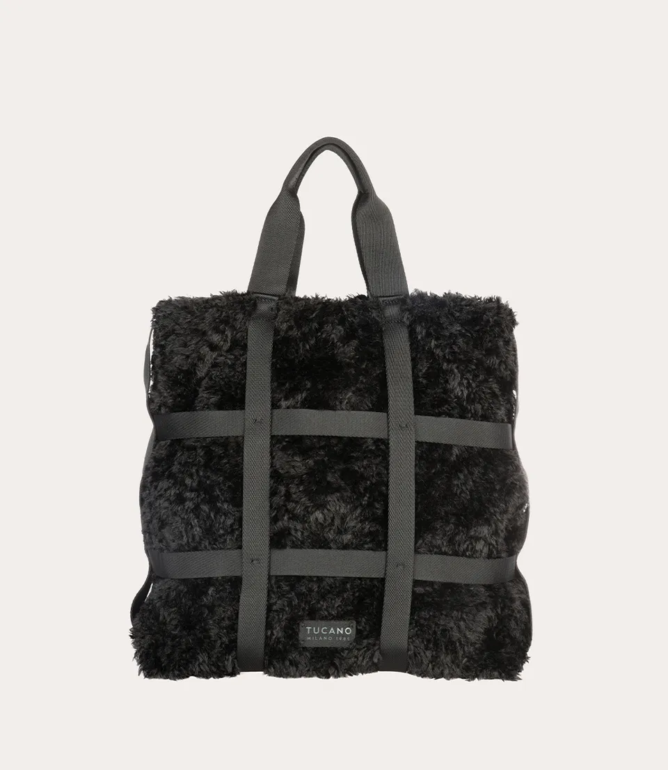 tucano-cage-tote-bag-sac-cabas-fausse-fourrure-rubans image 1