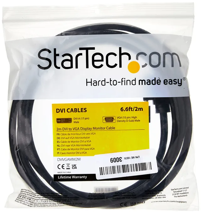 startech-com-dvivgamm2m-c-ble-cran-dvi-a-vers-vga-hd15-m-m-2m image 1
