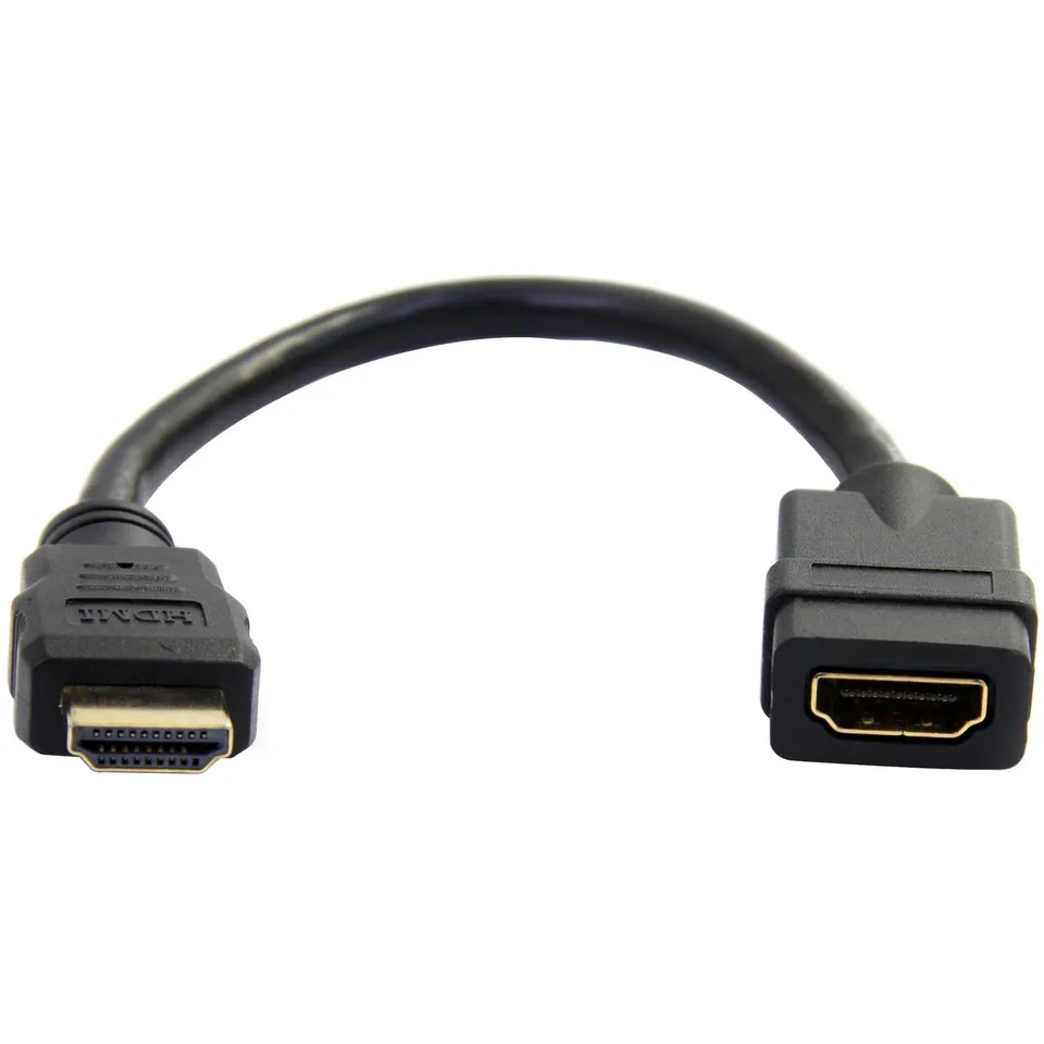 startech-com-rallonge-hdmi-15-2-cm-4k-30hz-m-le-vers-femelle-noire-hdmiextaa6in image 1