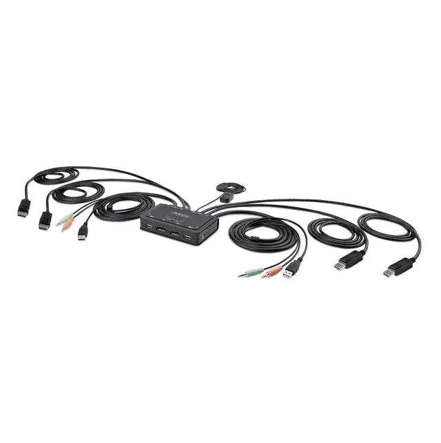 startech-com-switch-kvm-2-ports-double-displayport-4k-60hz-aliment-usb image 1