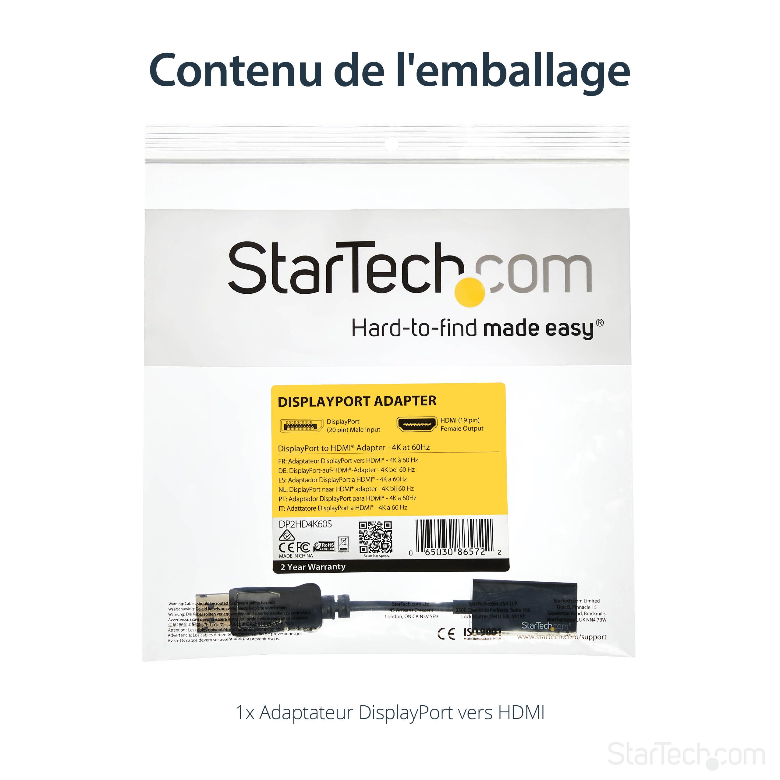 startech-com-adaptateur-actif-displayport-vers-hdmi-4k-60hz-hdcp-dp2hd4k60s image 6