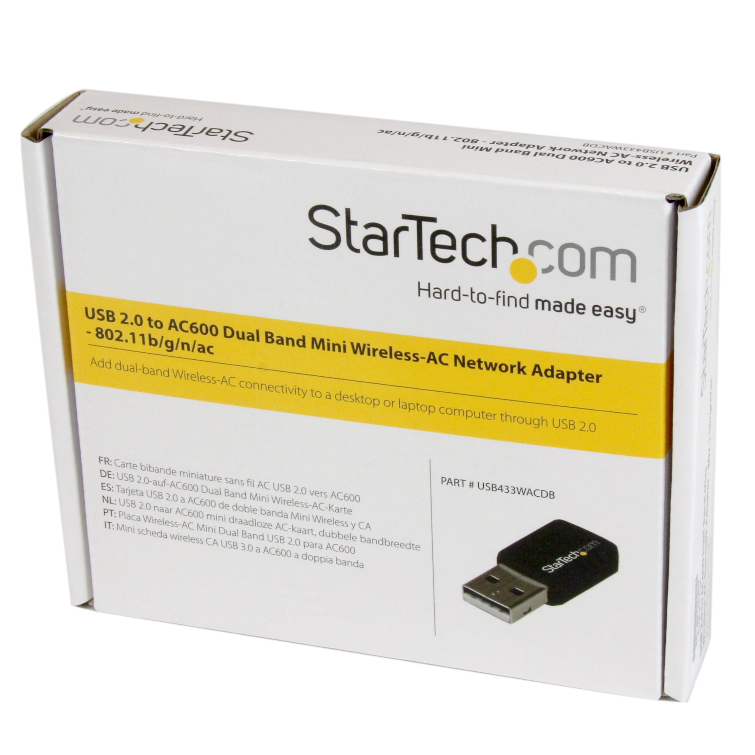 startech-com-mini-adaptateur-usb-2-0-wifi-ac600-1t1r-usb433wacdb image 2
