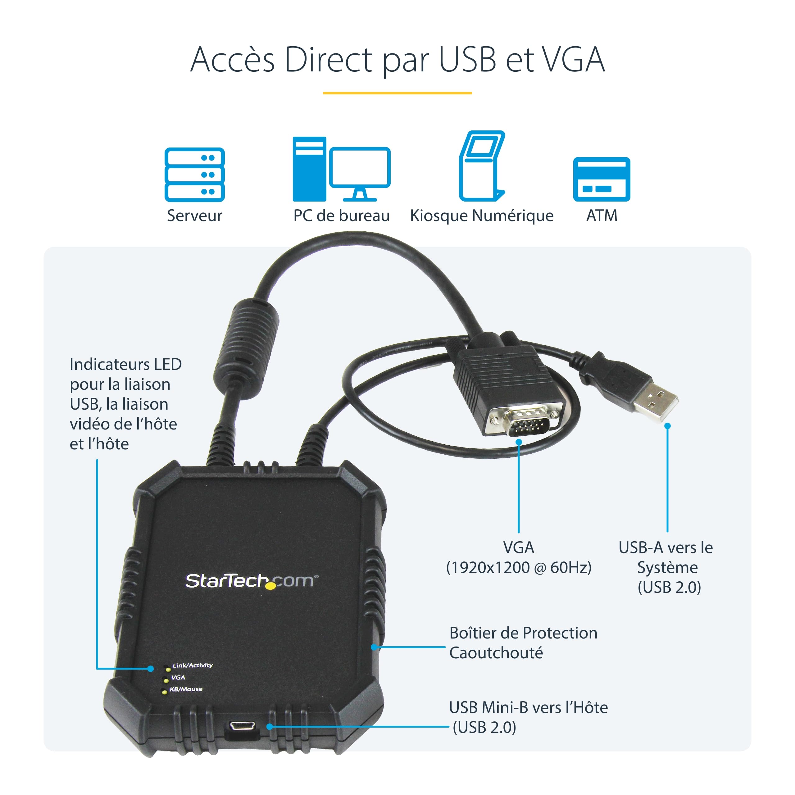 startech-com-notecons02x-adaptateur-crash-cart-usb-vga-pour-pc-portable image 3