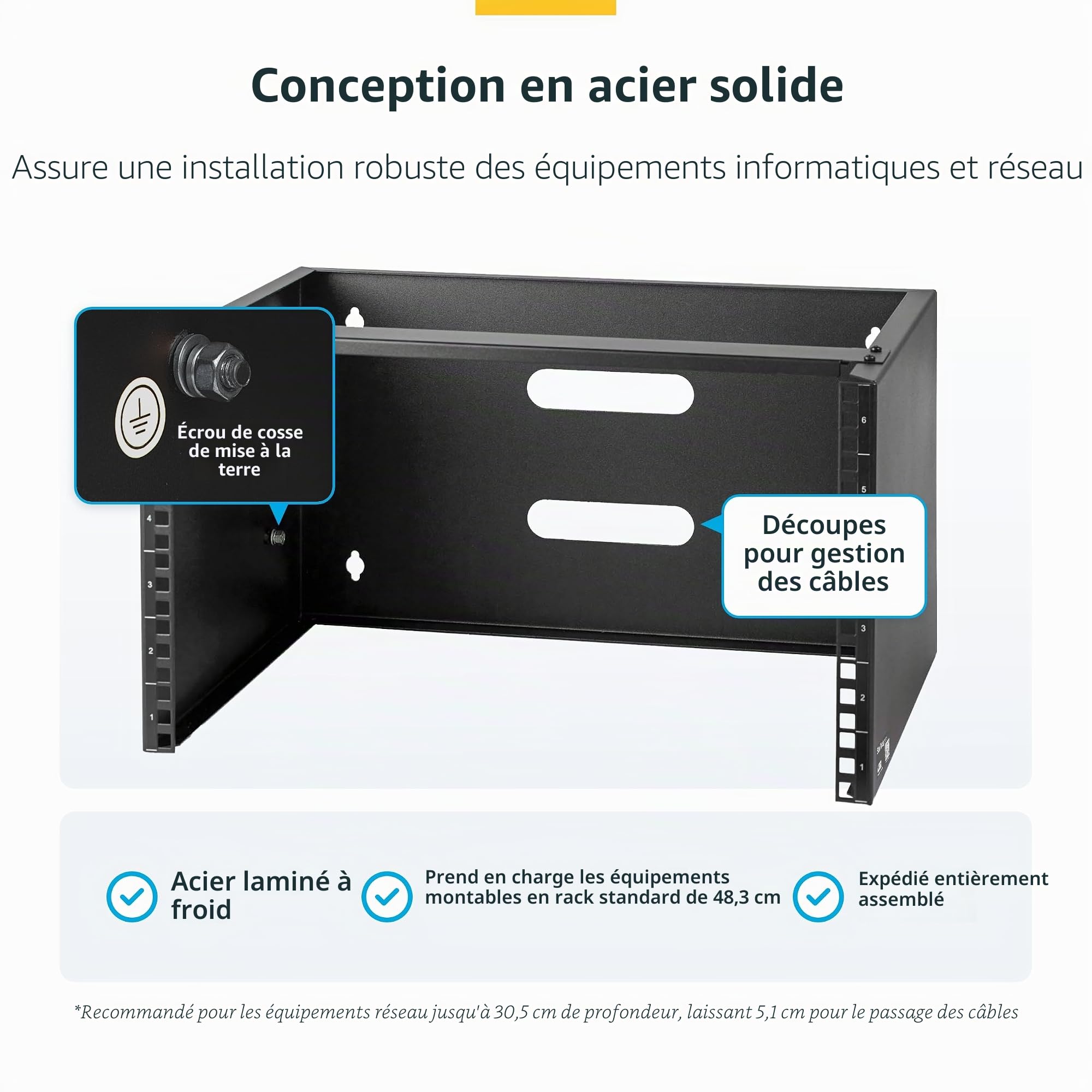 startech-com-rack-mural-6u-19-profil-bas-35cm-20kg-noir-s-rie-4postrack-u image 3