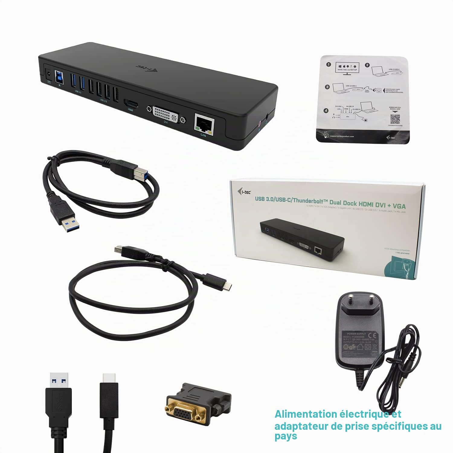 i-tec-station-d-accueil-usb-3-0-usb-c-double-cran-hdmi-dvi-vga-lan-solomon image 5