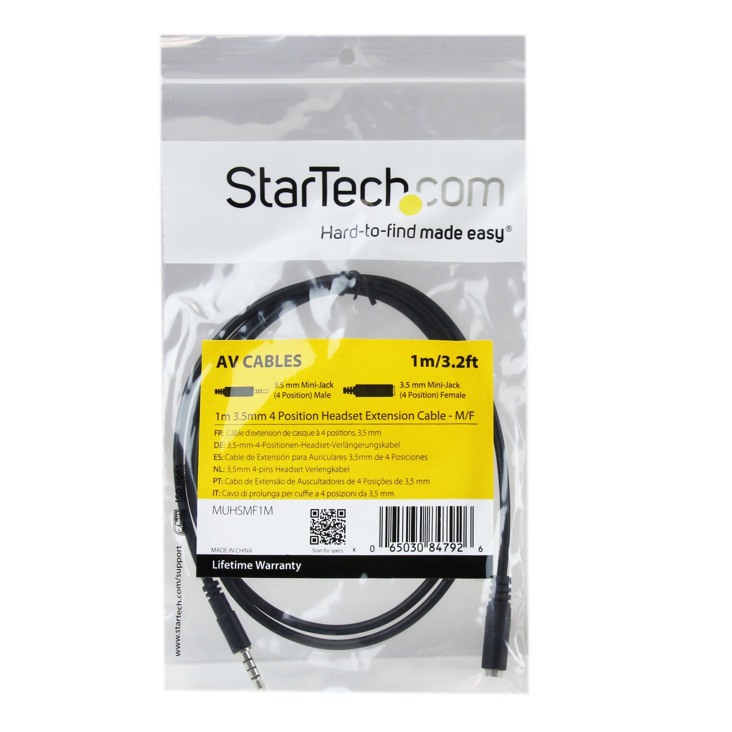 startech-com-c-ble-d-extension-casque-trrs-3-5-mm-4-positions-m-f-1-m-muhsmf1m image 2