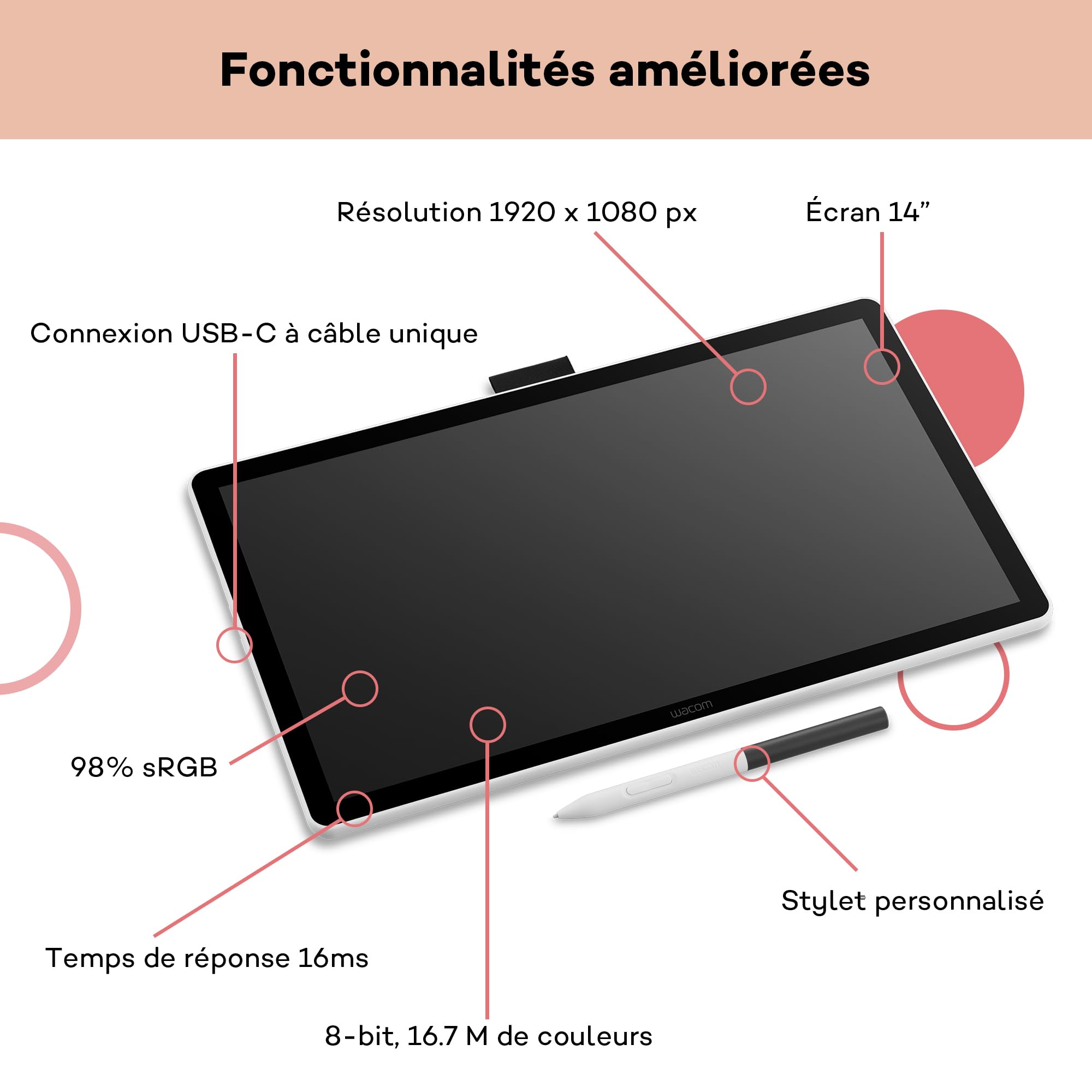 wacom-one-14-cran-stylet-full-hd-1920x1080-stylet-standard image 8