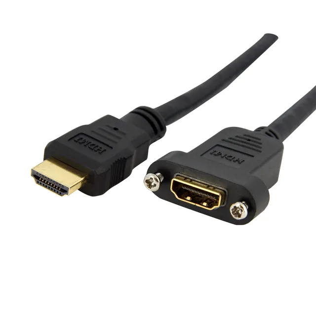 startech-com-hdmipnlfm3-c-ble-hdmi-panneau-0-9-m-4k-30-hz-f-m-noir image 1