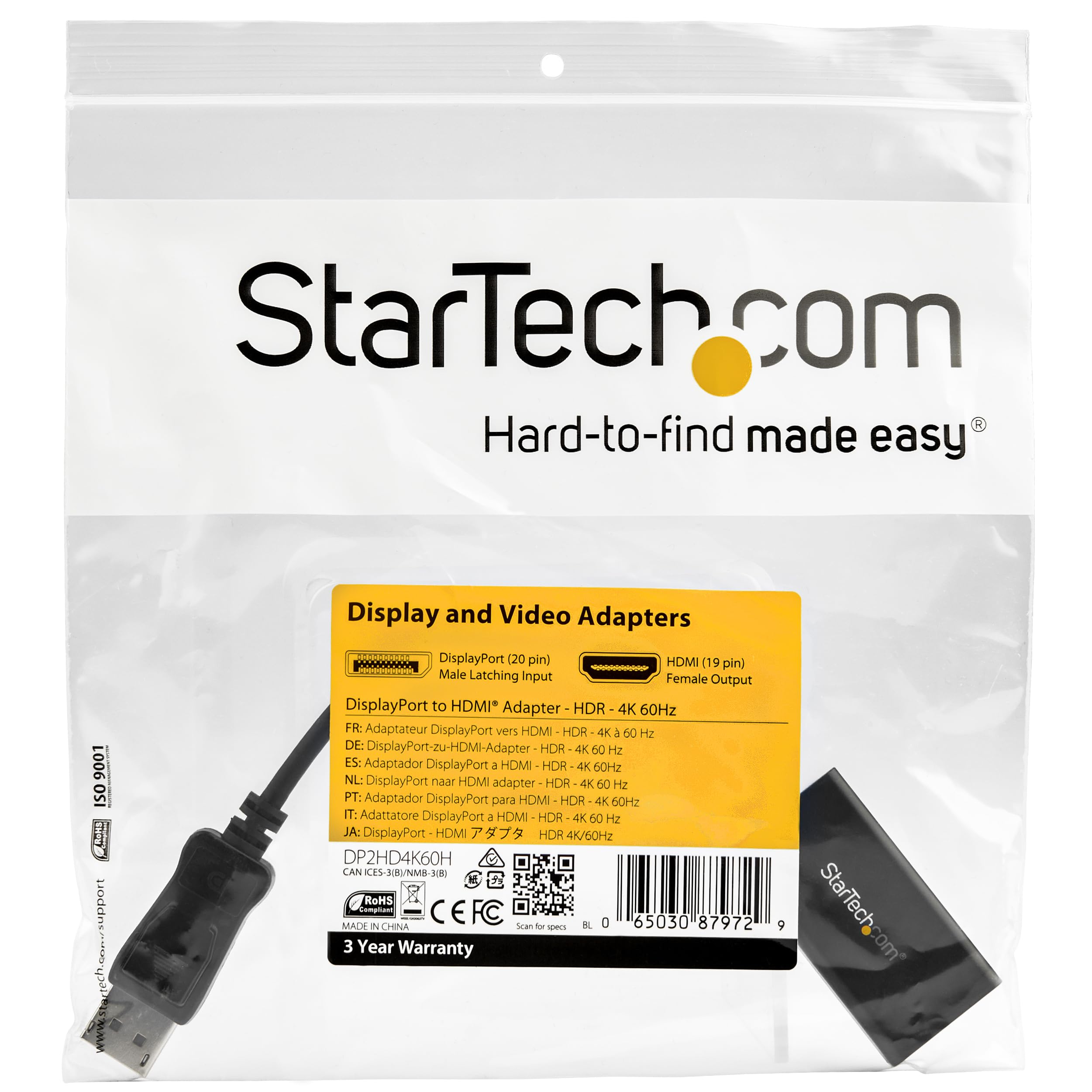 startech-com-adaptateur-displayport-1-4-vers-hdmi-2-0b-actif-4k-60hz-hdr image 6
