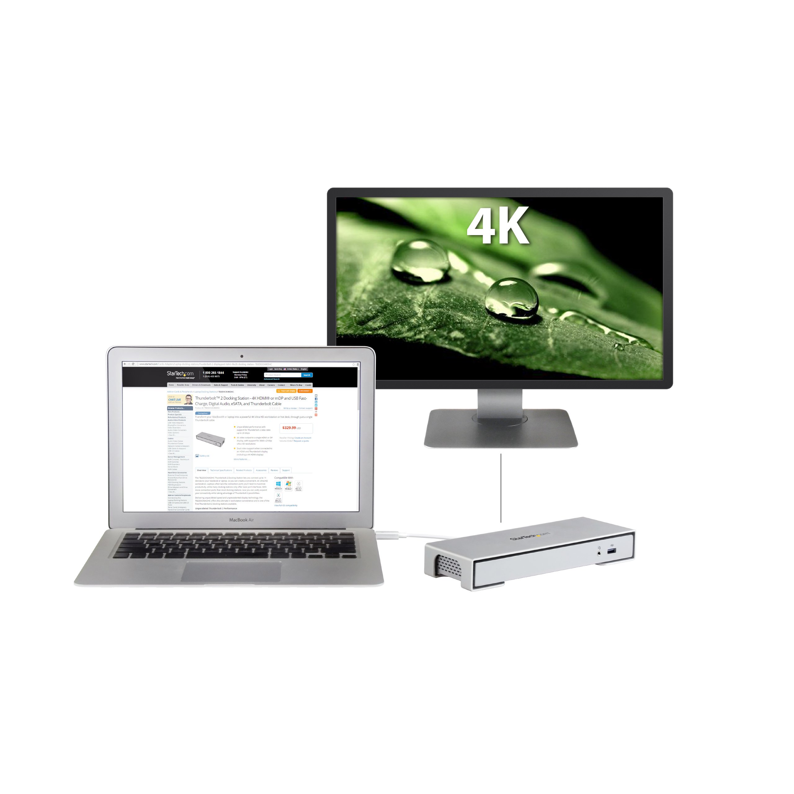 startech-com-tb2dock4kdhc-station-d-accueil-thunderbolt-2-4k-hdmi-mini-dp image 5