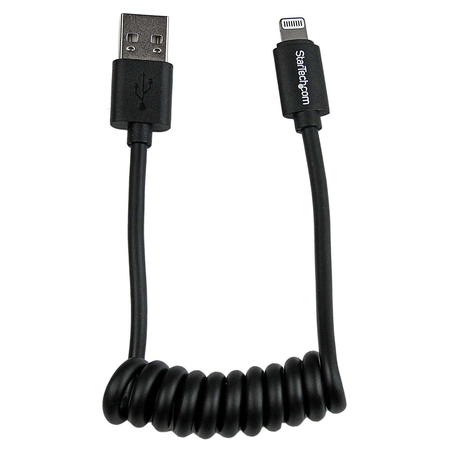 startech-com-c-ble-spiral-lightning-vers-usb-0-3-m-certifi-mfi-noir image 1