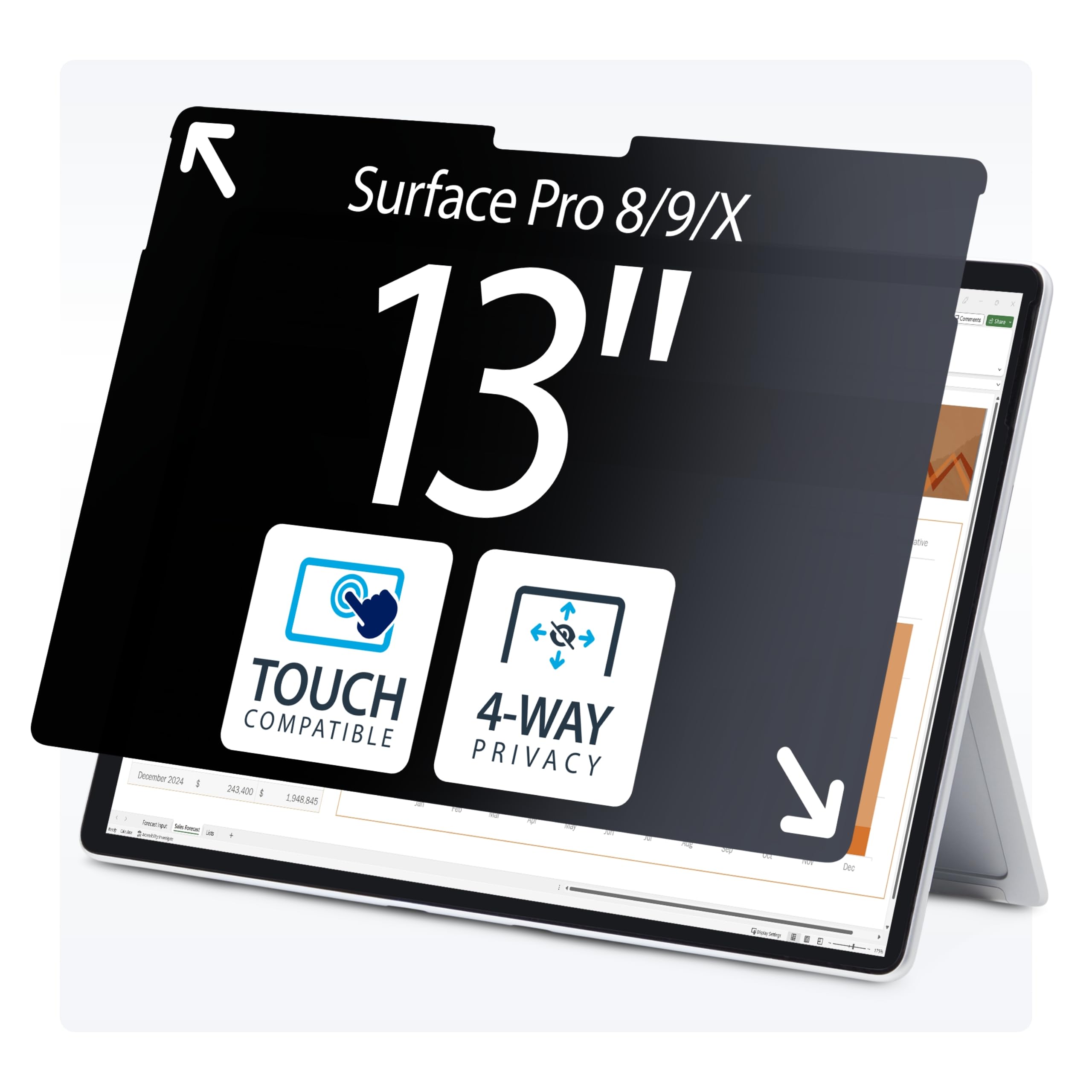 startech-com-filtre-confidentialit-4-directions-pour-surface-pro-8-9-x-11-13-mat image 1
