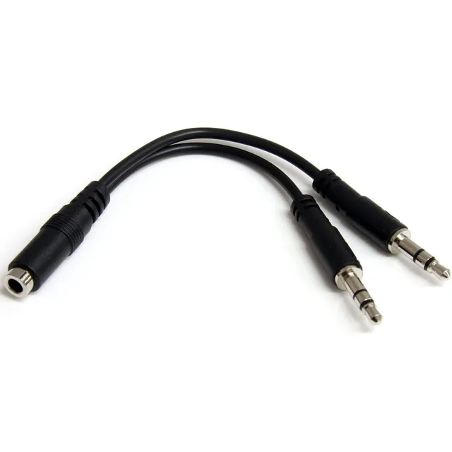 startech-com-r-partiteur-casque-jack-3-5mm-4-broches-vers-2x-3-broches-f-m-muyhs image 1