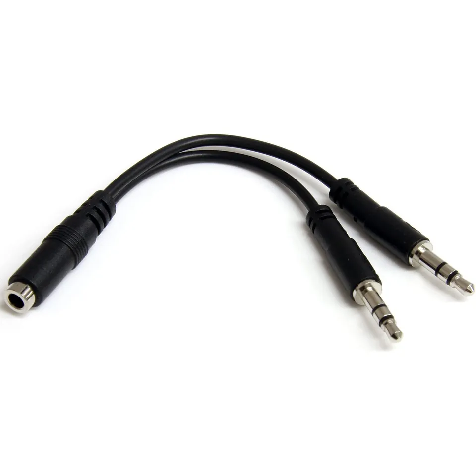 startech-com-r-partiteur-casque-jack-3-5mm-4-broches-vers-2x-3-broches-f-m-muyhs image 1