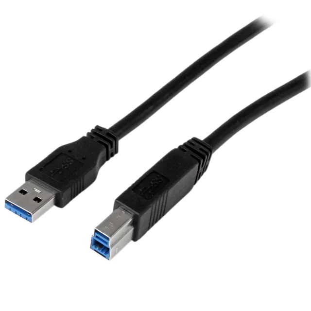 startech-com-usb3cab2m-c-ble-usb-3-0-a-vers-b-2m-noir-superspeed image 1