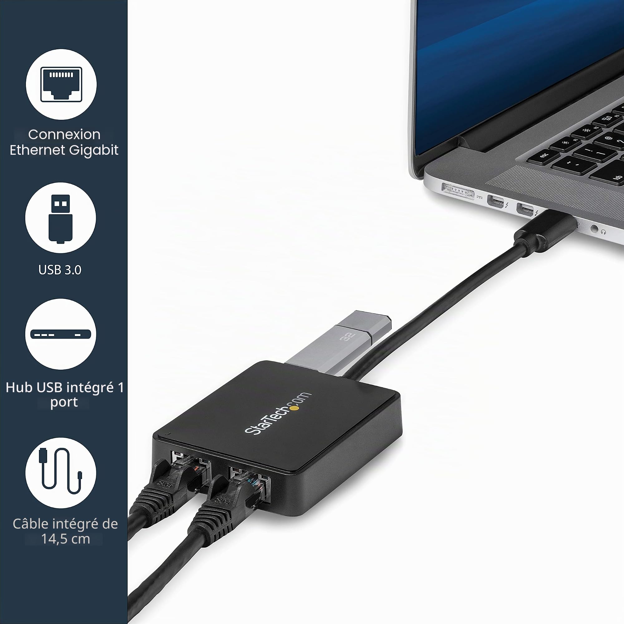 startech-com-usb32000spt-adaptateur-usb-3-0-vers-double-gigabit-ethernet-usb-3-0 image 2