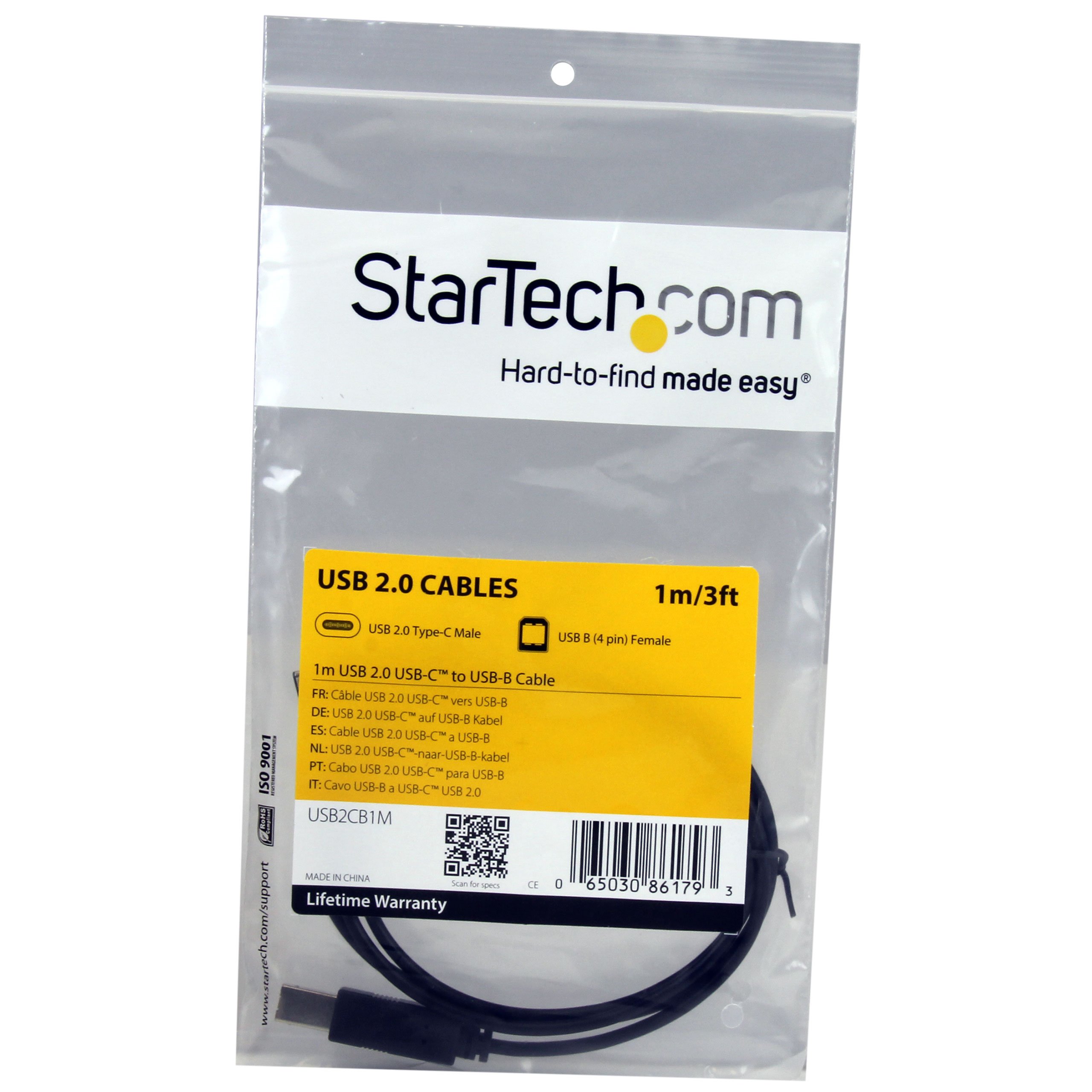 startech-com-usb2cb1m-c-ble-usb-c-vers-usb-b-1m-noir image 4