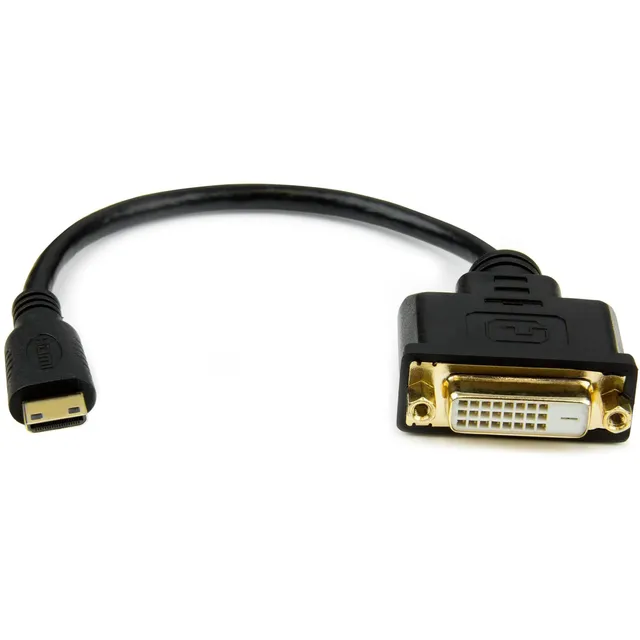 startech-com-hdcdvimf8in-adaptateur-c-ble-mini-hdmi-vers-dvi-d-20-cm-noir-m-f image 1