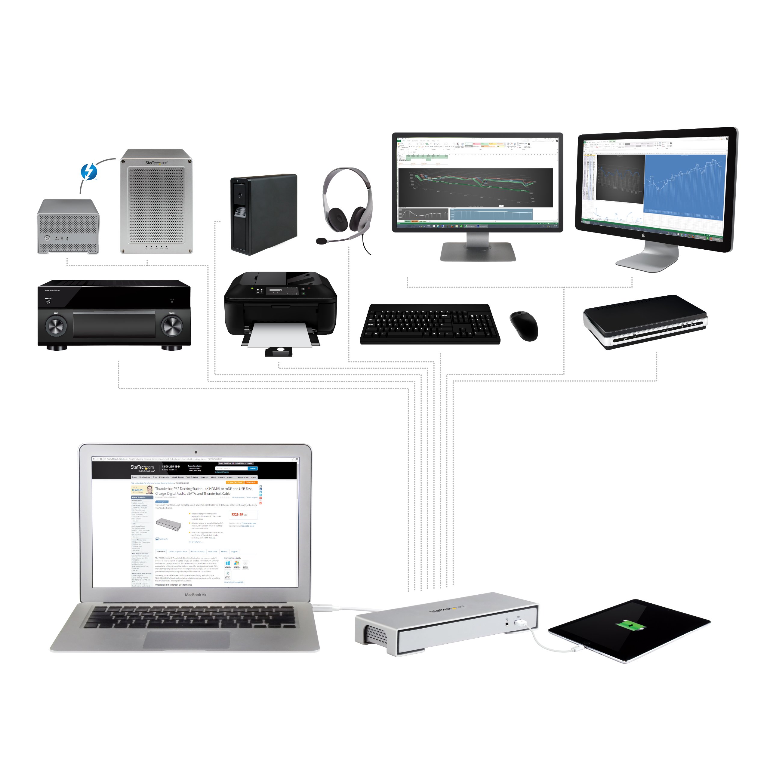 startech-com-tb2dock4kdhc-station-d-accueil-thunderbolt-2-4k-hdmi-mini-dp image 6