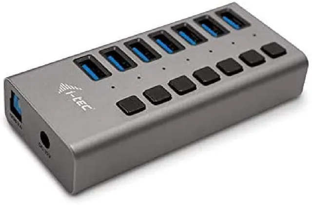 i-tec-hub-usb-3-0-aliment-7-ports-avec-interrupteurs-et-alimentation-36w image 1