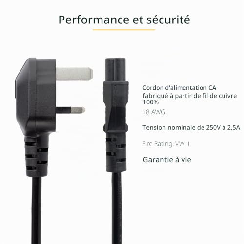 startech-com-pxtnb3suk1m-c-ble-alimentation-pc-portable-1-m-bs-1363-vers-c5 image 7
